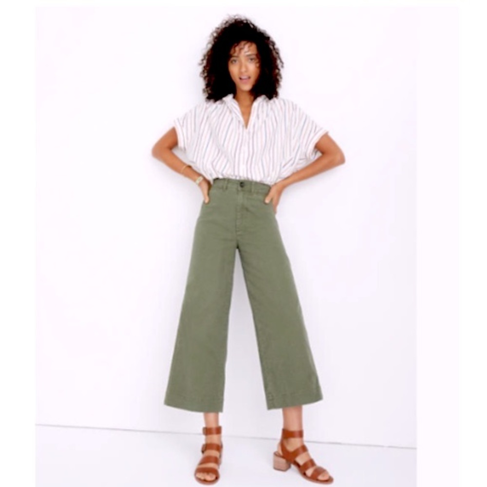 Madewell Emmett Wide Leg Crop Pants green size 26